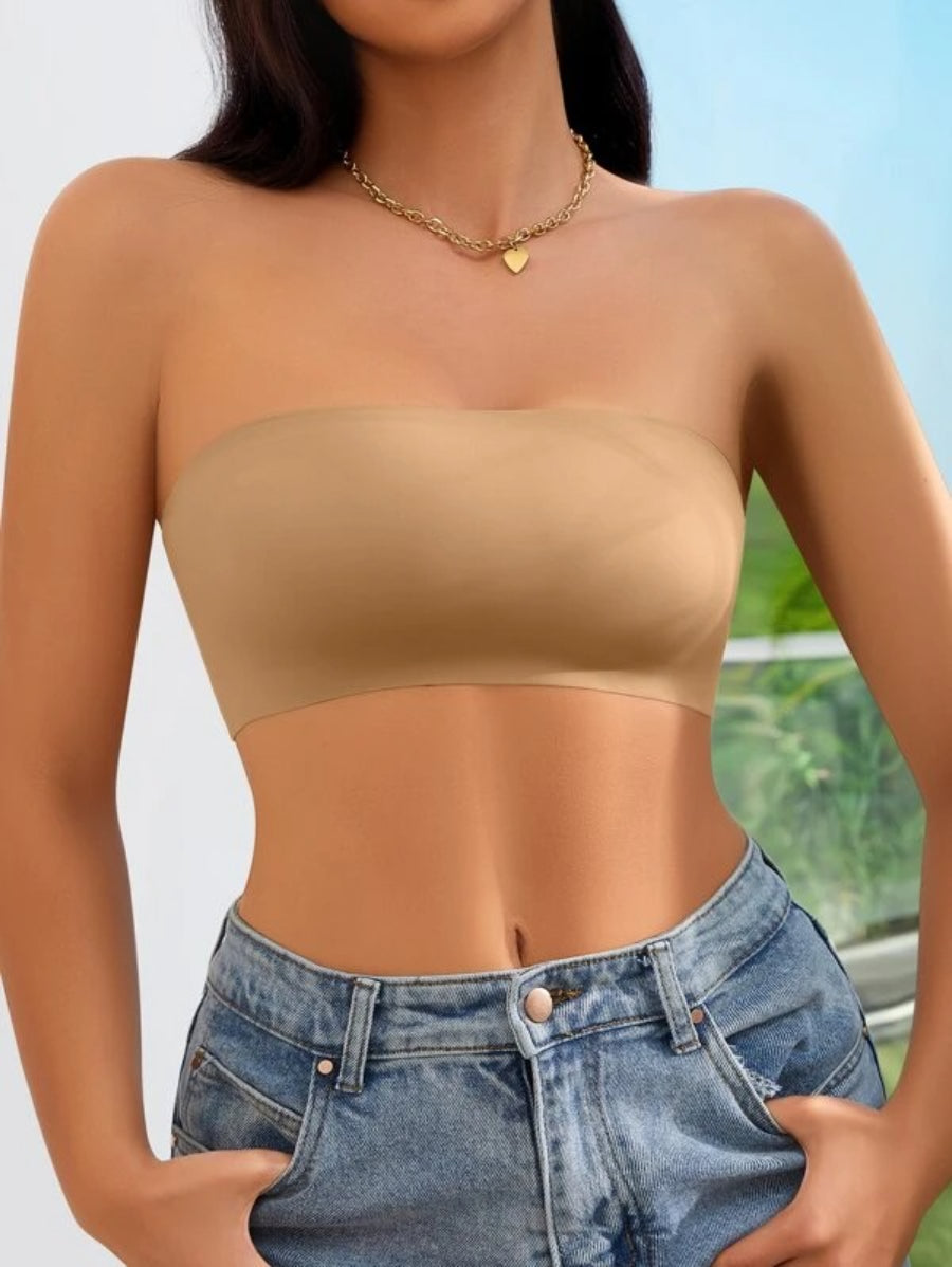 Solid Bandeau Casual Bra-Soco Hoodie