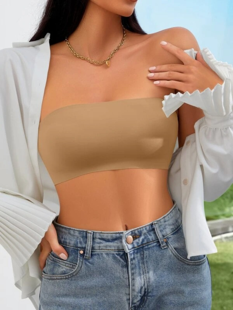 Solid Bandeau Casual Bra-Soco Hoodie