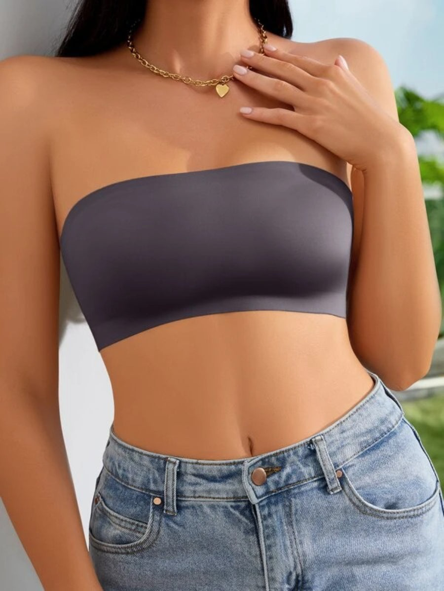 Solid Bandeau Casual Bra-Soco Hoodie