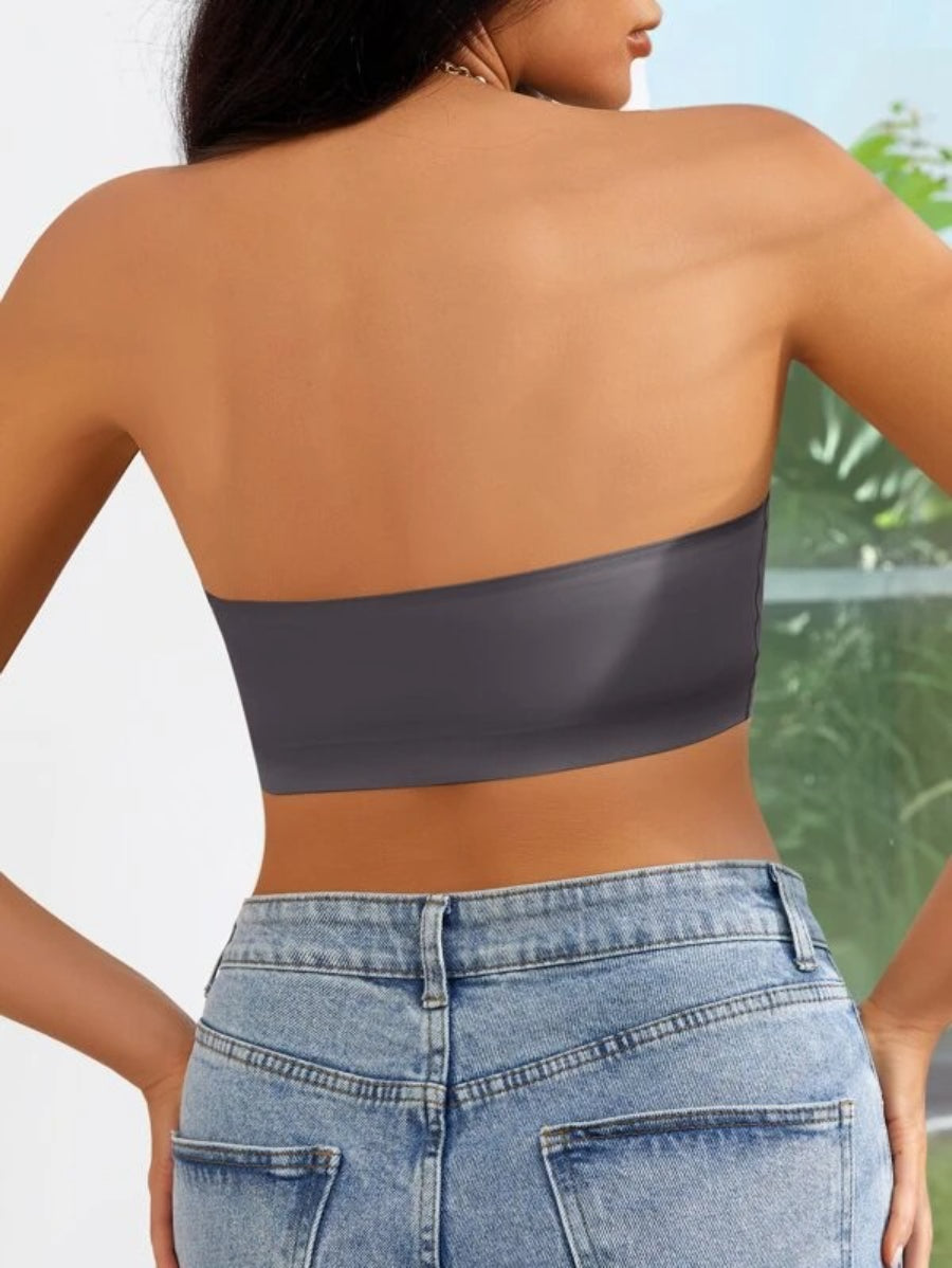Solid Bandeau Casual Bra-Soco Hoodie