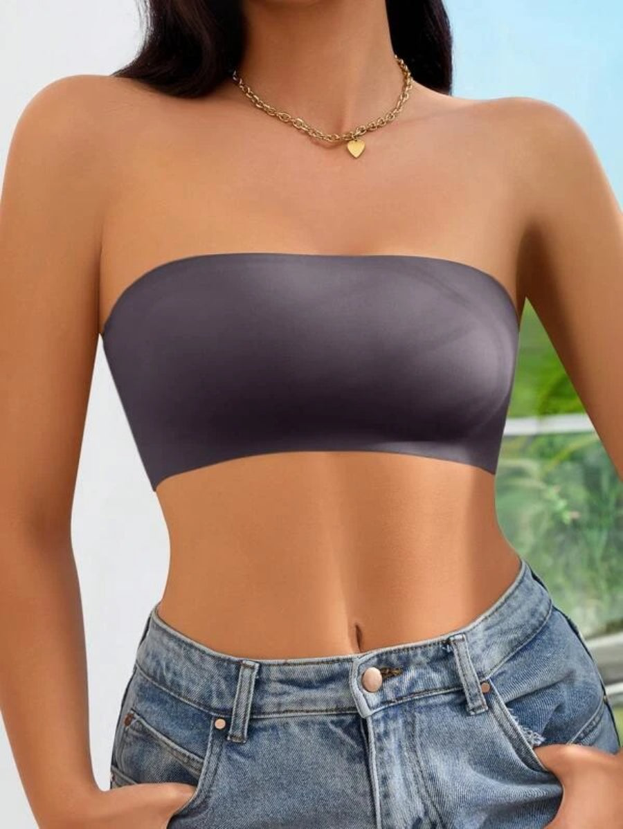 Solid Bandeau Casual Bra-Soco Hoodie