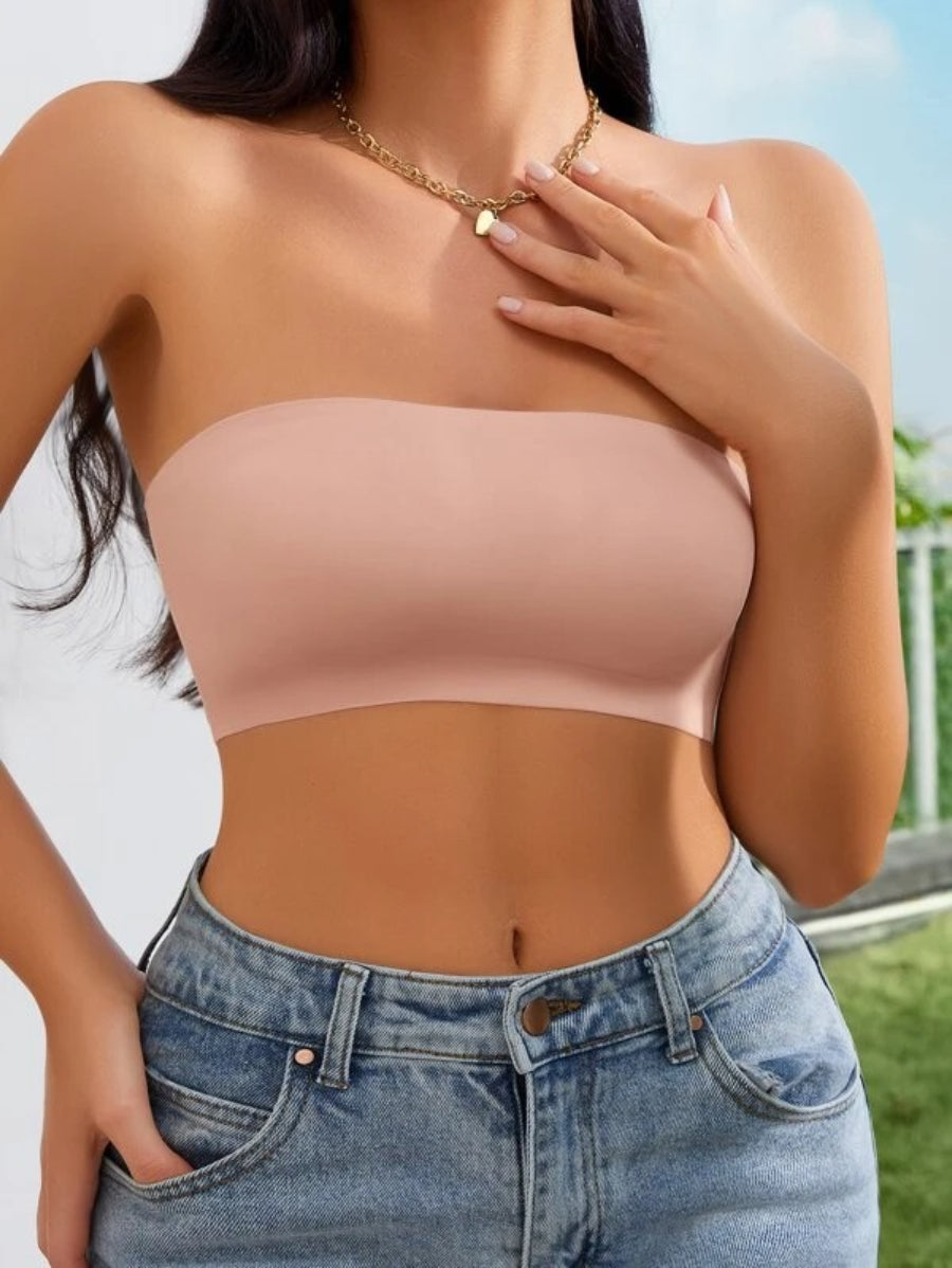 Solid Bandeau Casual Bra-Soco Hoodie