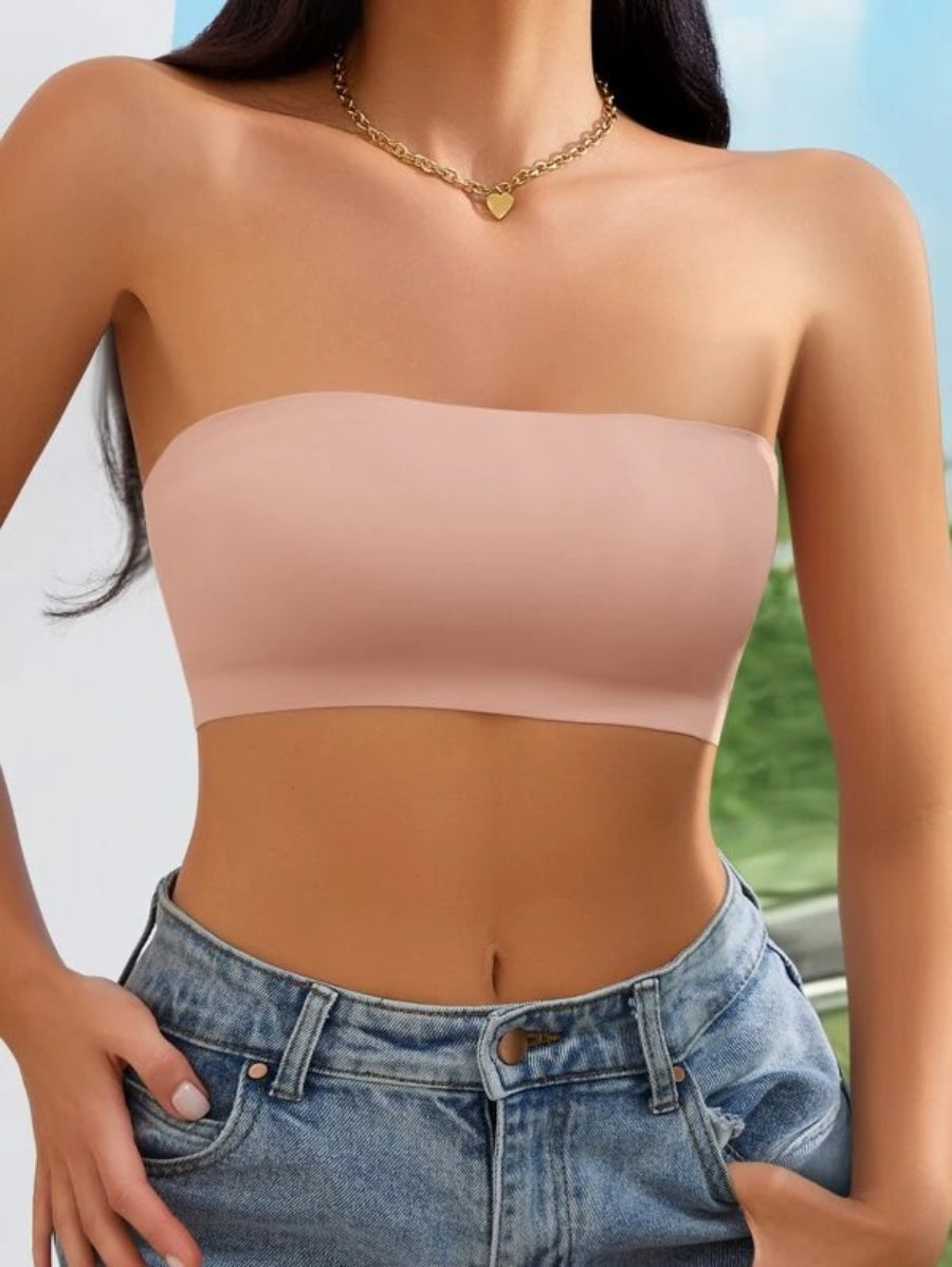 Solid Bandeau Casual Bra-Soco Hoodie