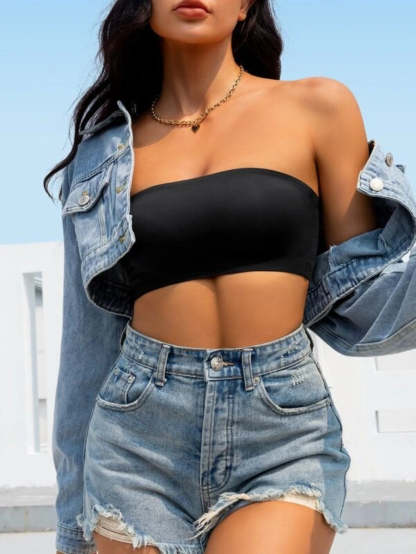 Plain Bandeau Bra-Soco Hoodie