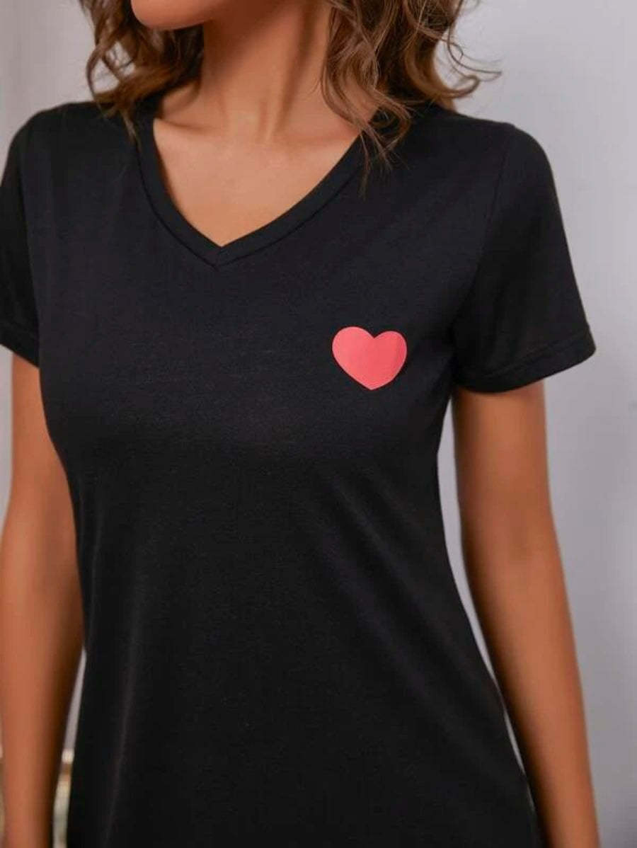 Printed Lace Trim Nightdress-Soco Hoodie