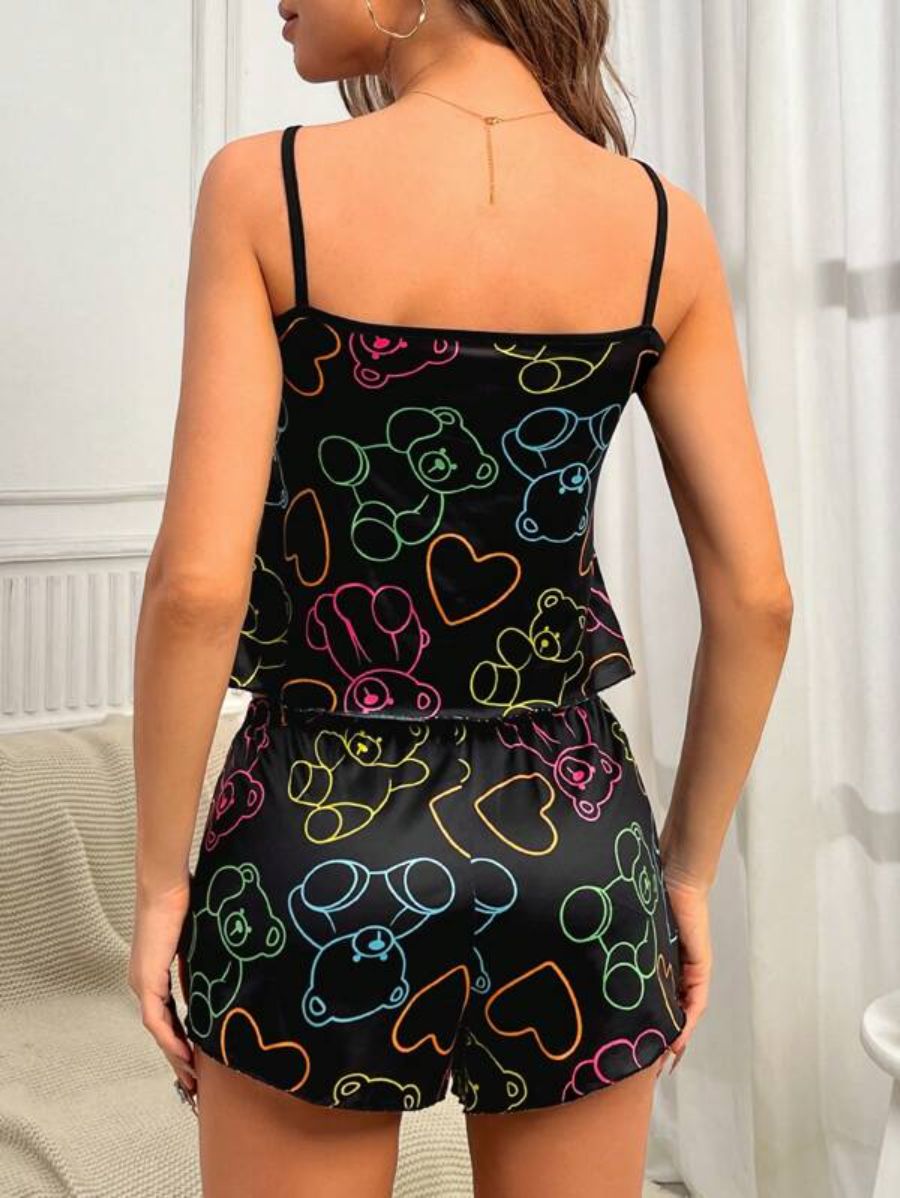 Printed Pattern Cami Top And Shorts Set-Soco Hoodie