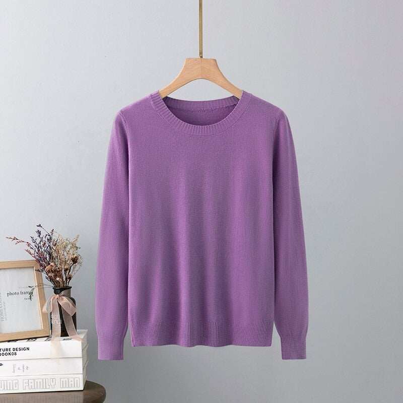 Warm Base Cashmere O-Neck Long-Sleeved Pullover-Soco Hoodie