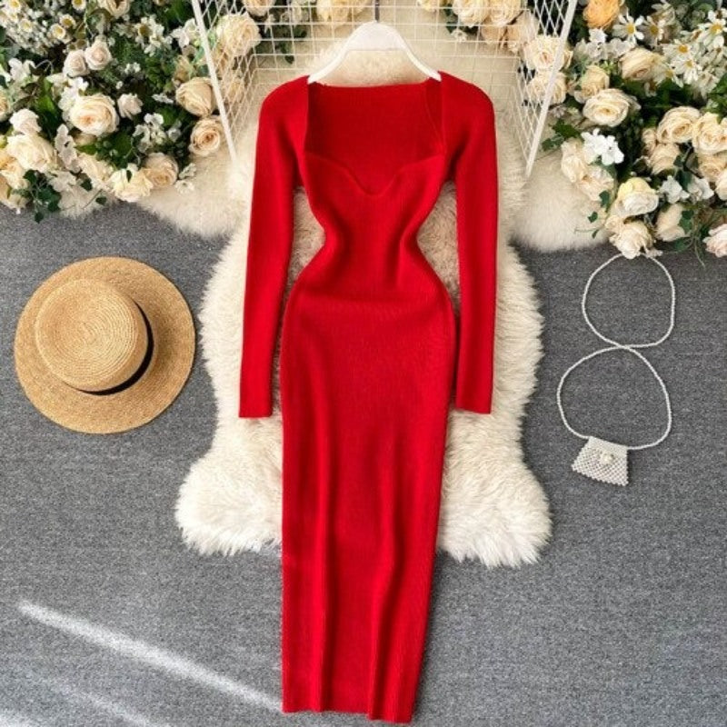 Vintage Elegant Low Neck Dress For Women-Soco Hoodie