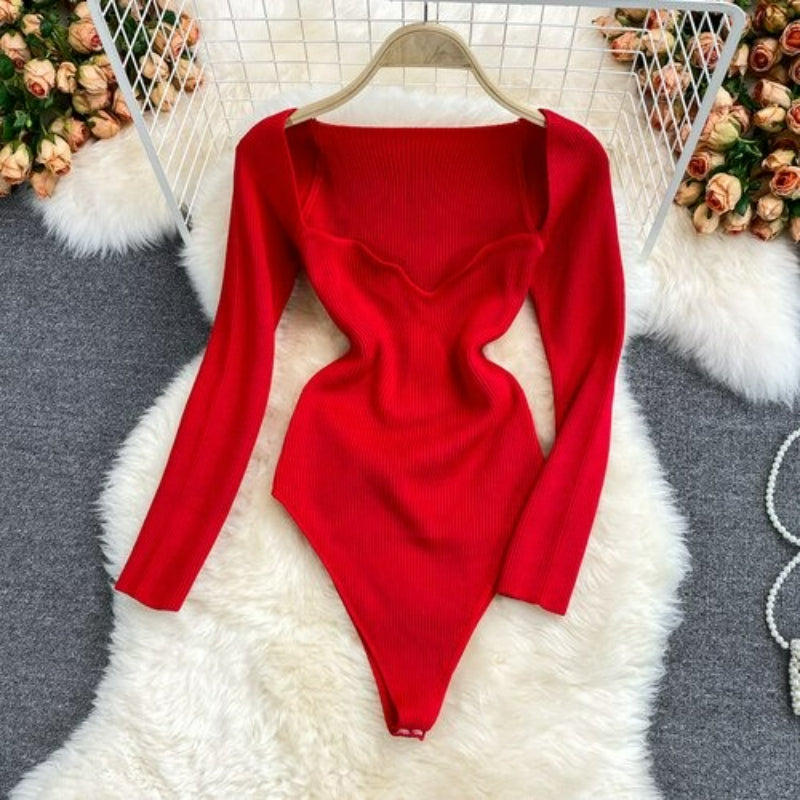 Women's Slim Fit Short-Sleeved Knitted Jumpsuit-Soco Hoodie