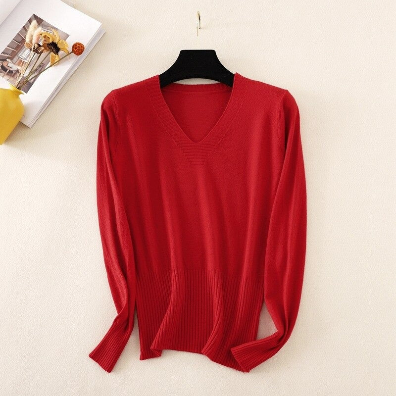 Slim Knitted Long Sleeve Sweater Jumper For Women-Soco Hoodie