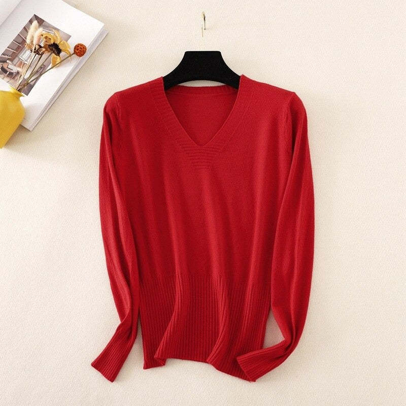 Slim Knitted Long Sleeve Sweater Jumper For Women-Soco Hoodie
