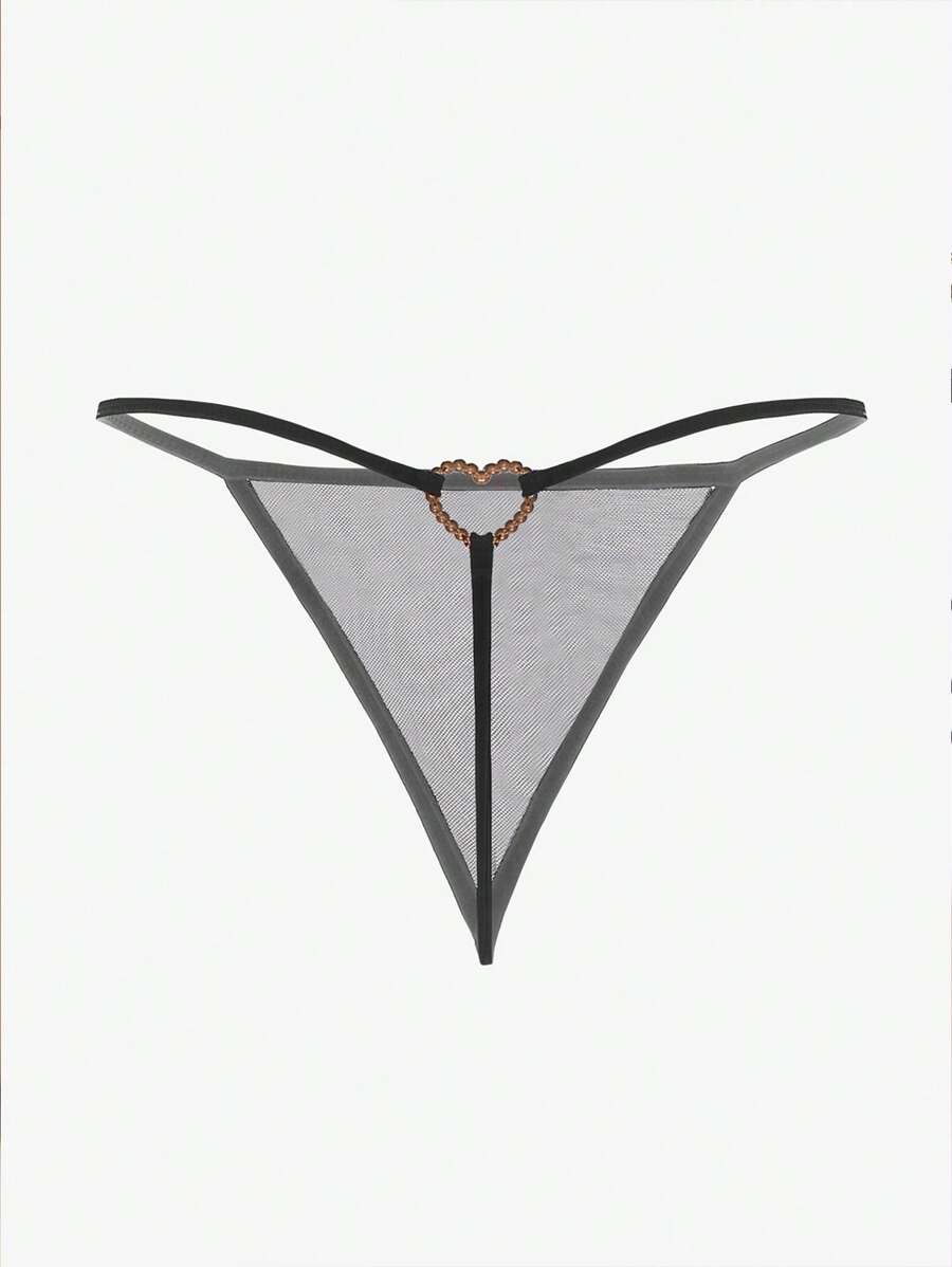 Rhinestone Ring Linked Thong-Soco Hoodie