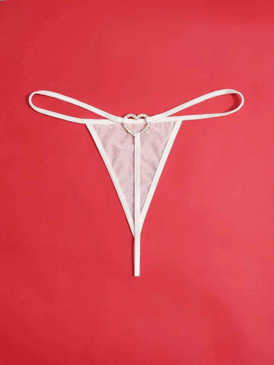 Rhinestone Ring Linked Thong-Soco Hoodie