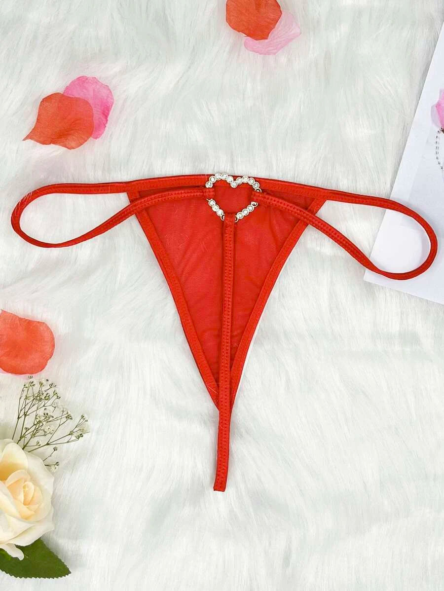 Rhinestone Ring Linked Thong-Soco Hoodie