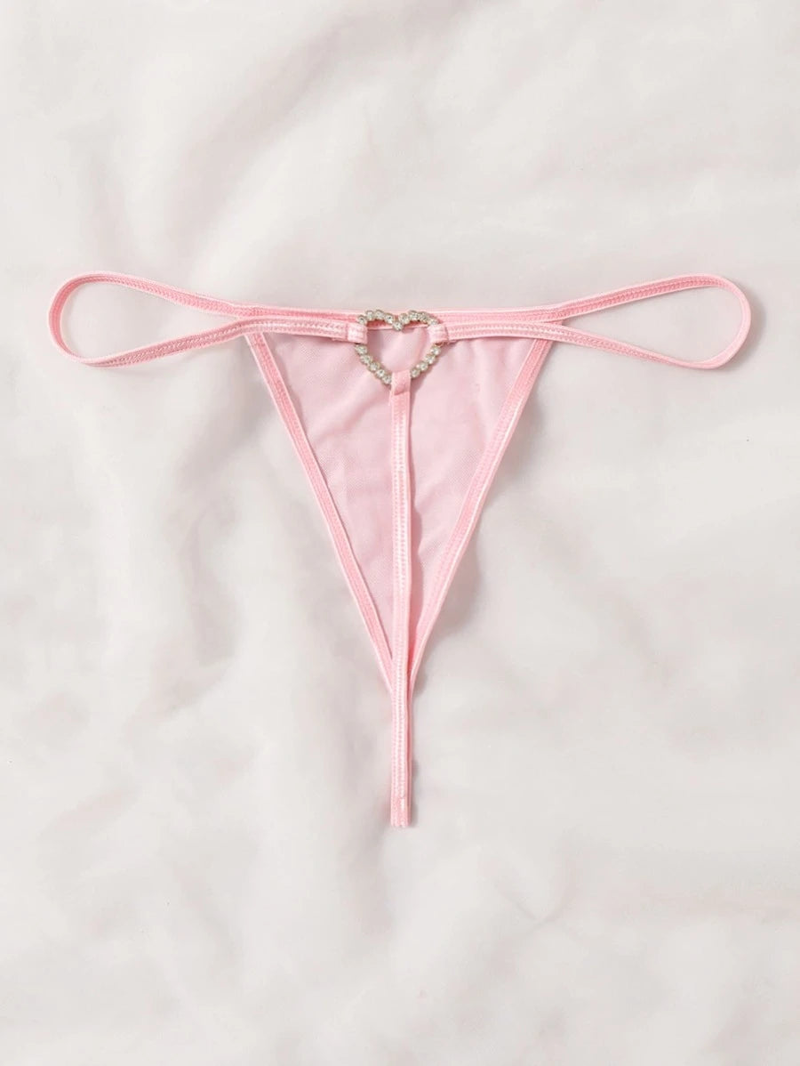 Rhinestone Ring Linked Thong-Soco Hoodie