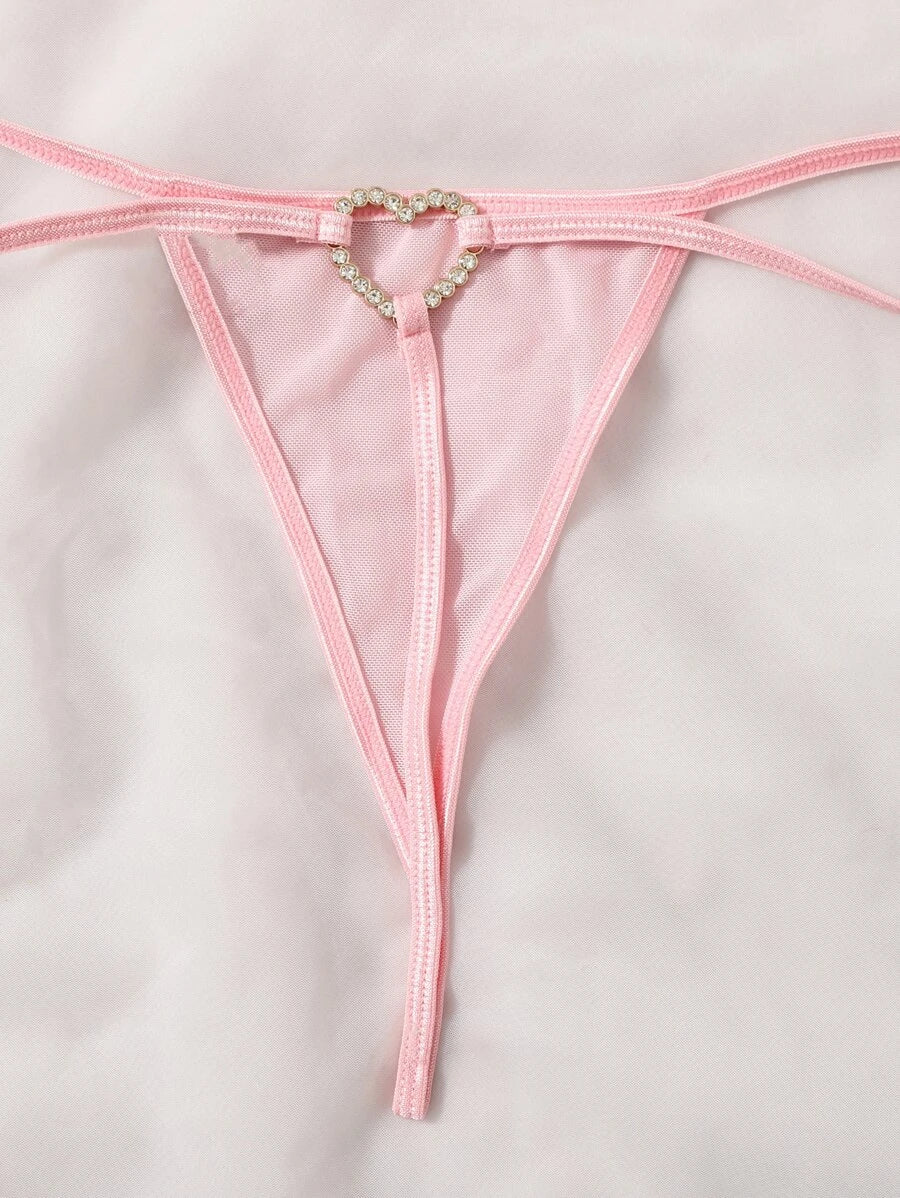 Rhinestone Ring Linked Thong-Soco Hoodie