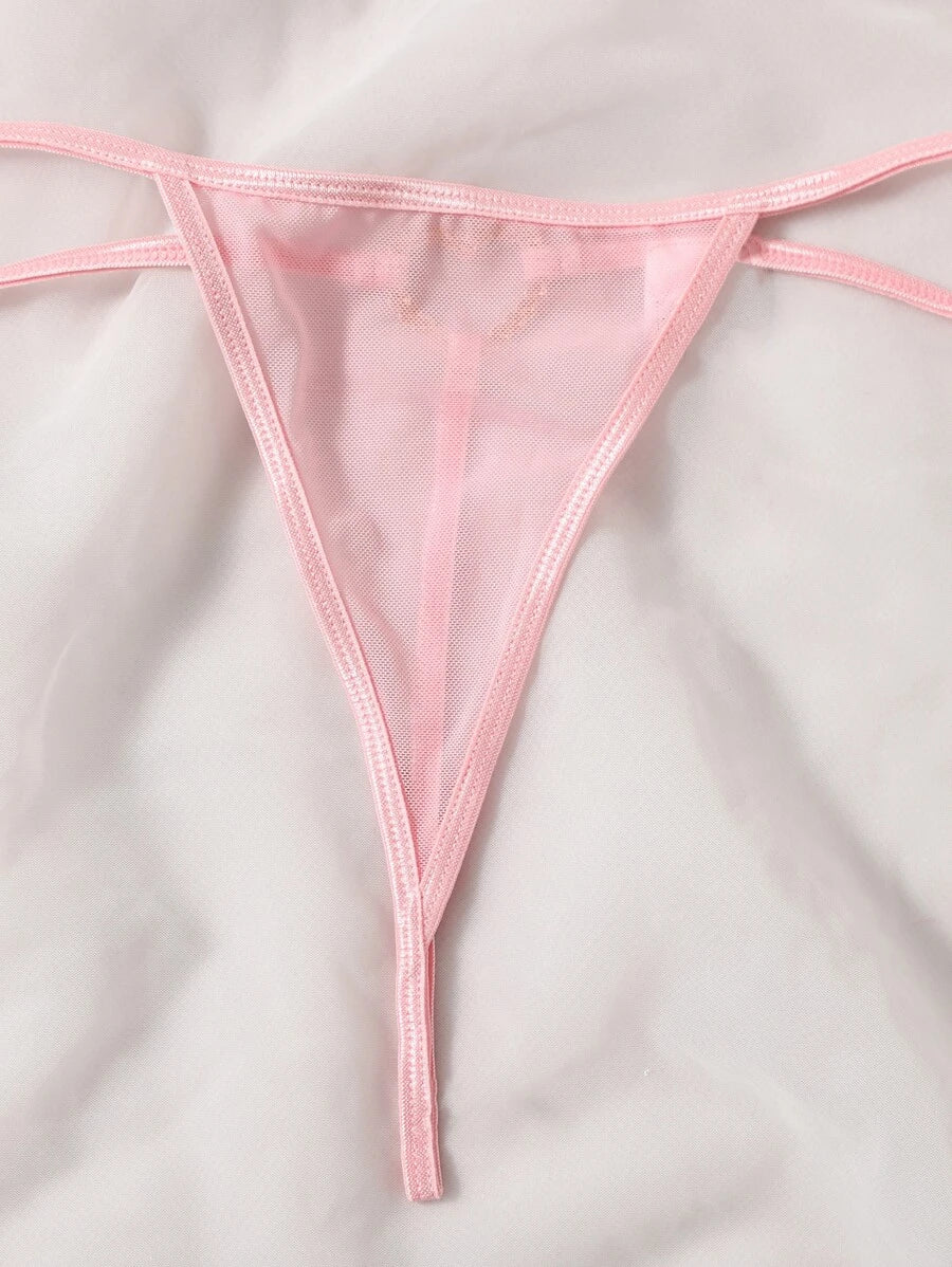 Rhinestone Ring Linked Thong-Soco Hoodie