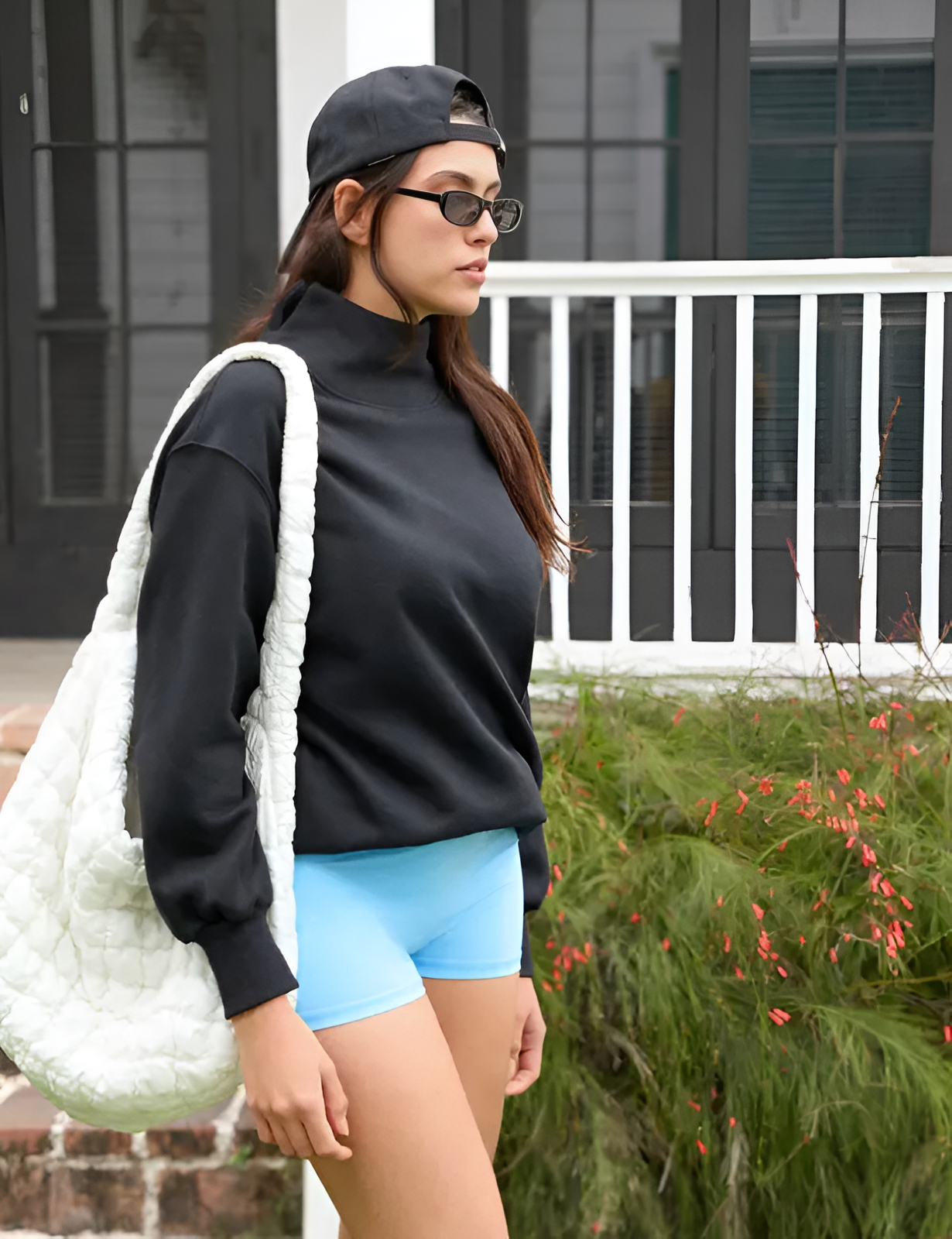 Ribbed Cuffs Oversized Pullover Sweatshirt With Long Sleeves For Women