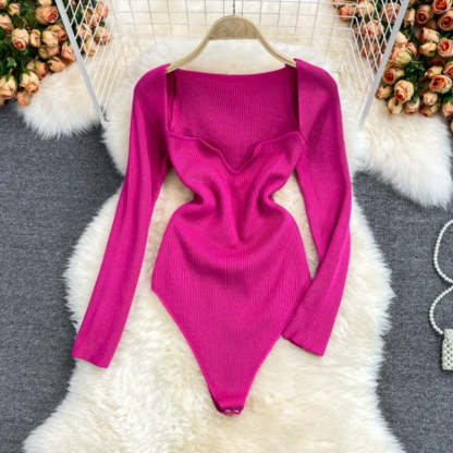 Women's Slim Fit Short-Sleeved Knitted Jumpsuit-Soco Hoodie
