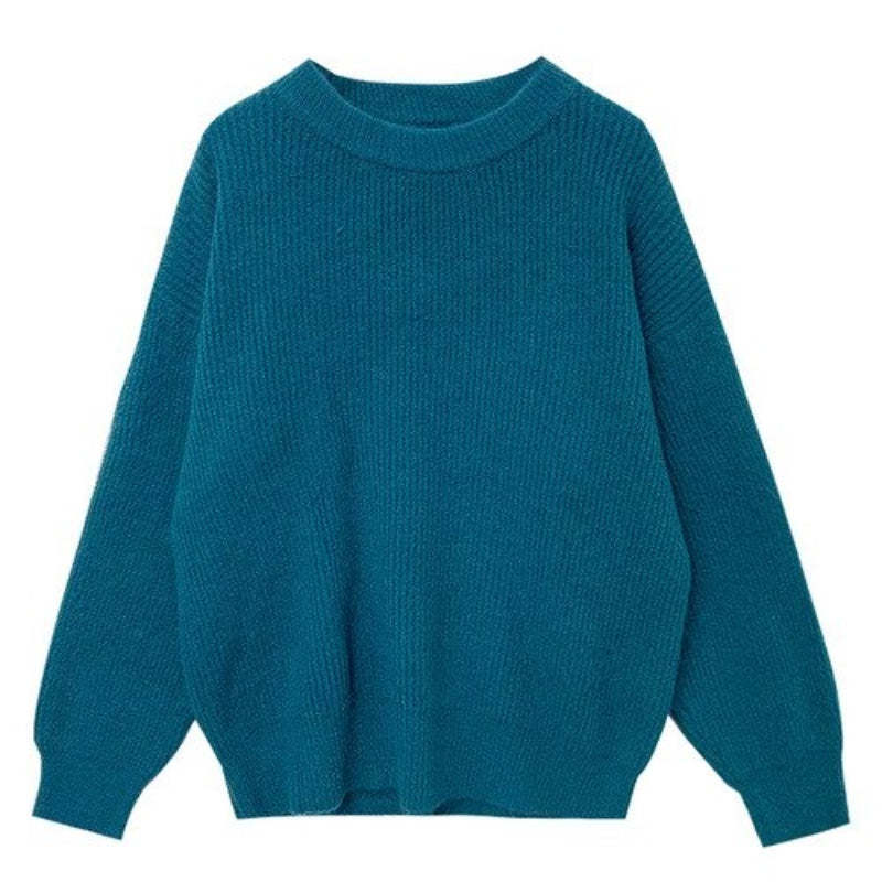 Cashmere Knitted Solid Long-Sleeved Loose Pullover For Women-Soco Hoodie