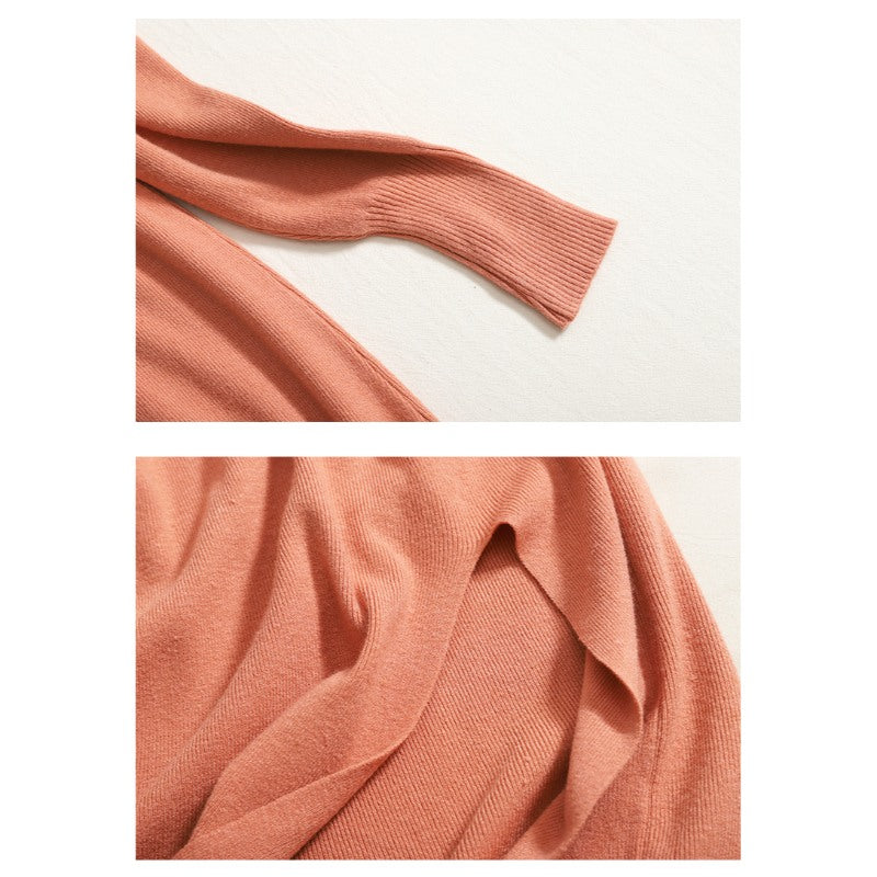 Stylish Hollow Out Turtleneck Knit Sweater Dress For Women-Soco Hoodie