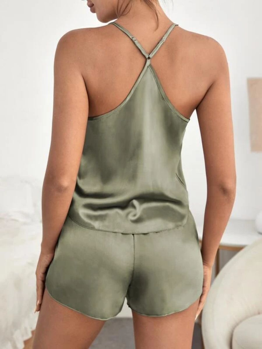 Satin Cami Top And Shorts-Soco Hoodie