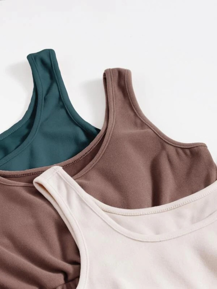 Set Of 3 Crop Tank Top And Knot Front Shorts Lounge Set-Soco Hoodie