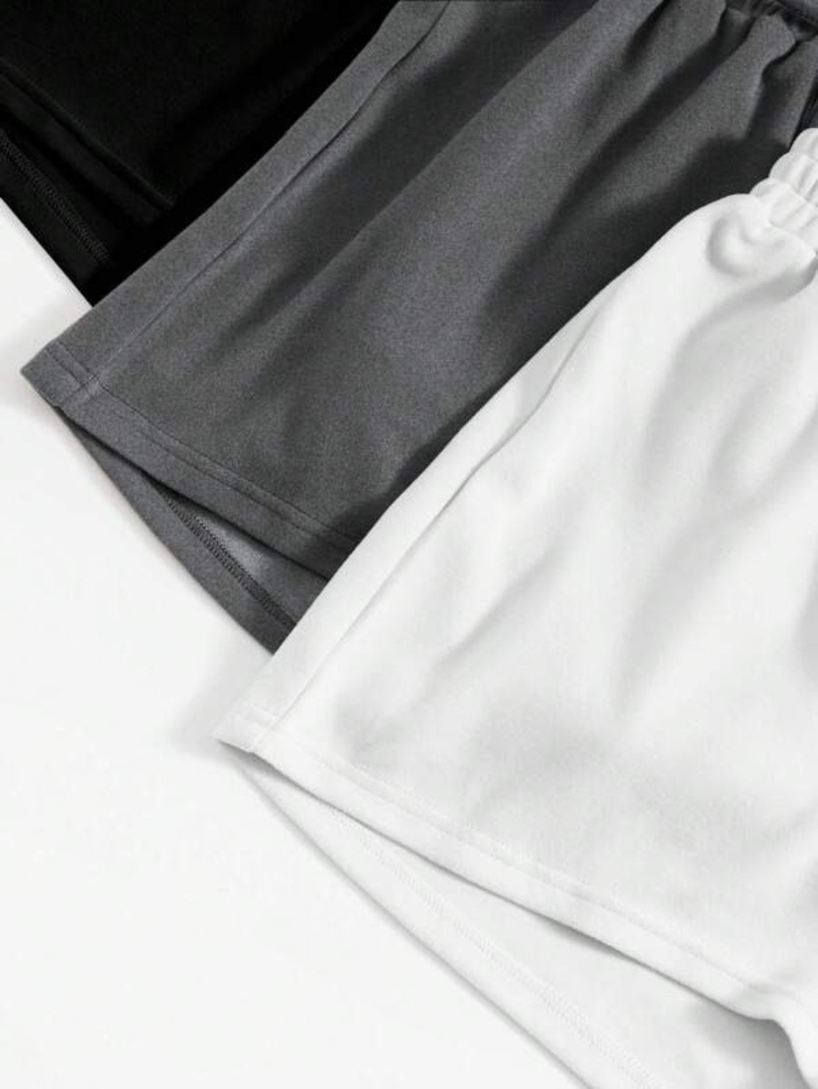 Set Of 3 Crop Tank Top And Knot Front Shorts Set-Soco Hoodie