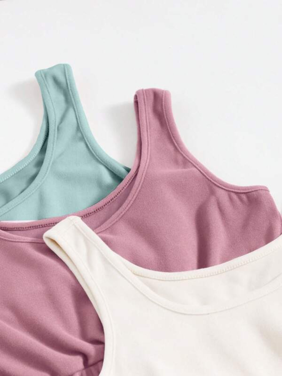 Set Of 3 Crop Top And Knot Front Shorts Set-Soco Hoodie