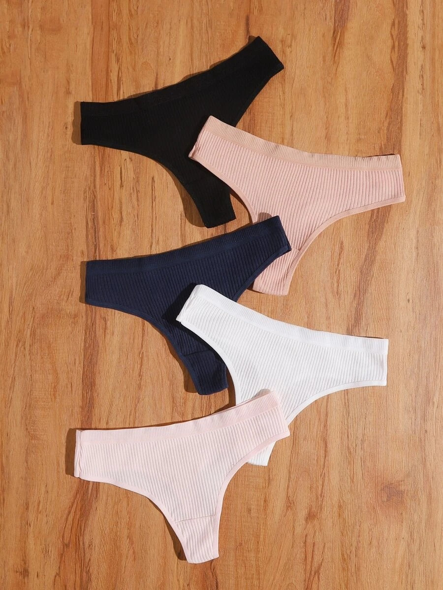 Set Of 5 Solid Thong Set-Soco Hoodie