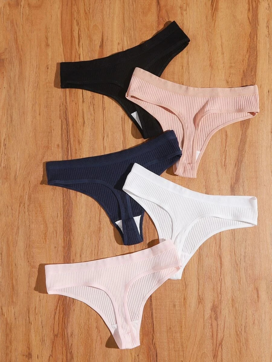 Set Of 5 Solid Thong Set-Soco Hoodie