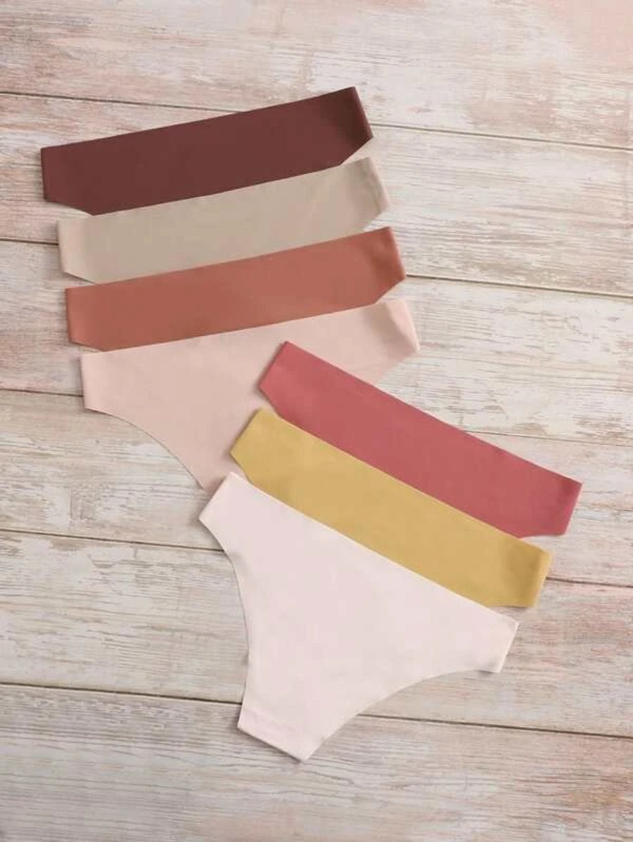 Set Of 7 Solid Mid Rise Panty-Soco Hoodie