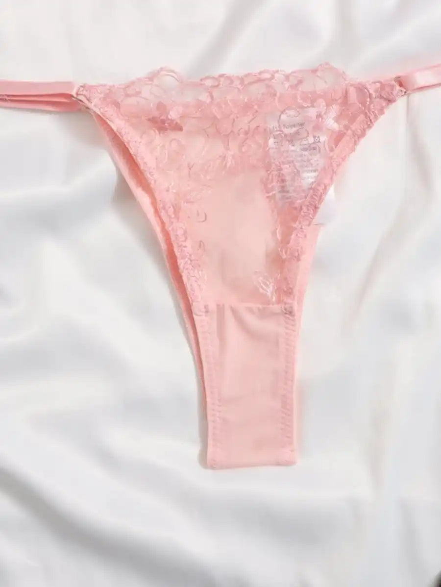 Sheer Mesh Embroidered Underwire Lingerie Set-Soco Hoodie