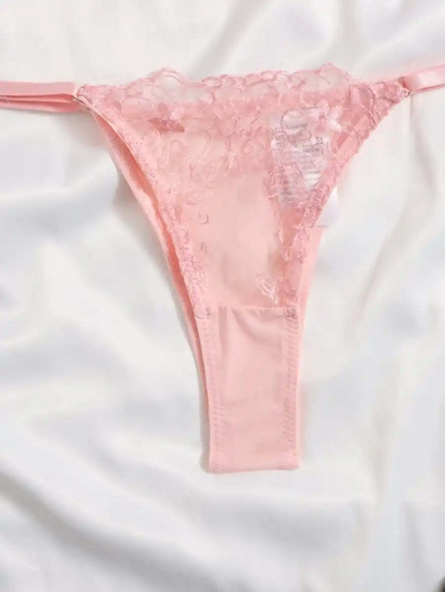 Sheer Mesh Embroidered Underwire Lingerie Set-Soco Hoodie