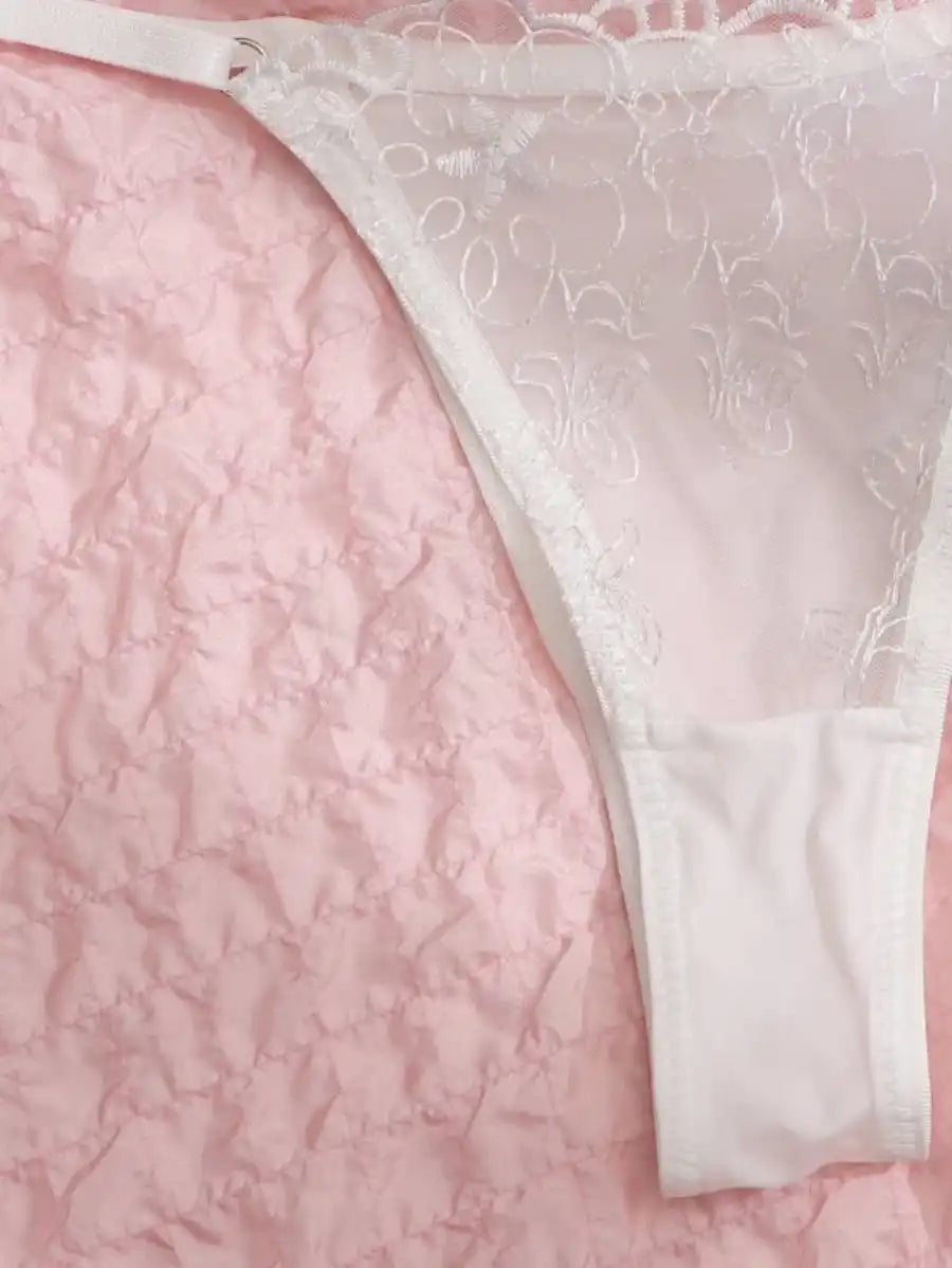 Sheer Mesh Embroidered Underwire Lingerie Set-Soco Hoodie