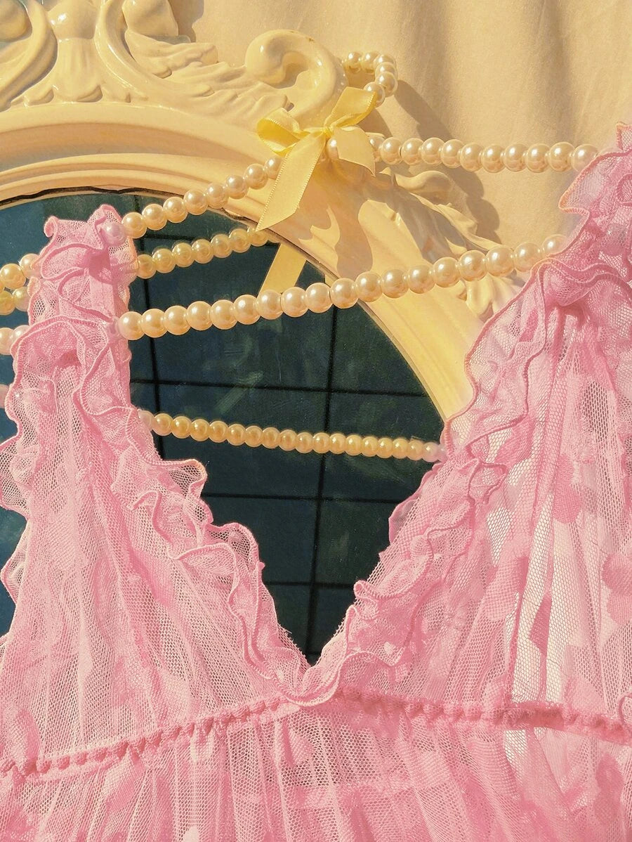 Sheer Mesh Night Dress-Soco Hoodie