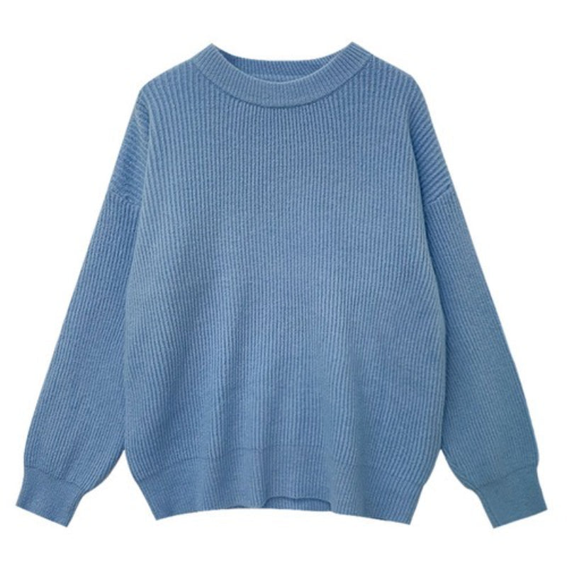 Cashmere Knitted Solid Long-Sleeved Loose Pullover For Women-Soco Hoodie