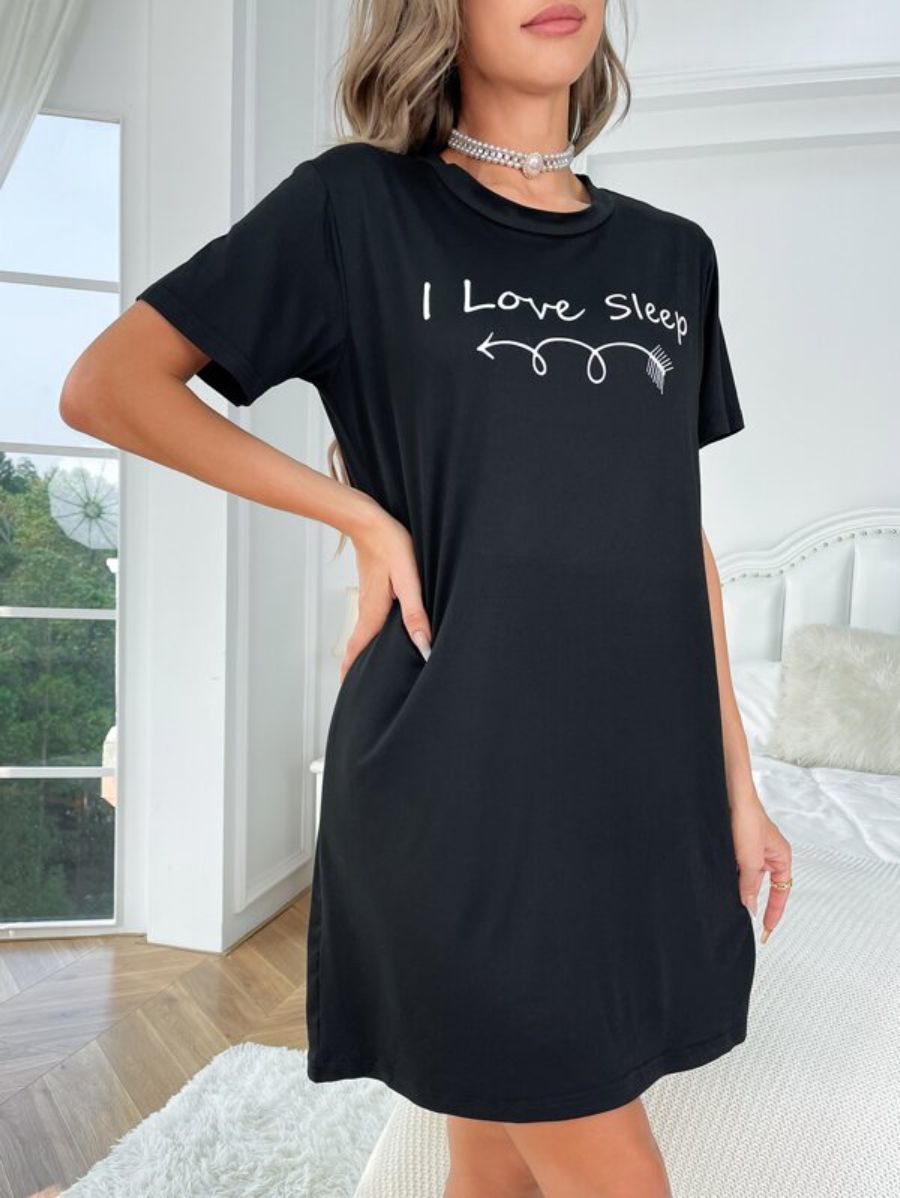 Slogan Design Nightdress-Soco Hoodie