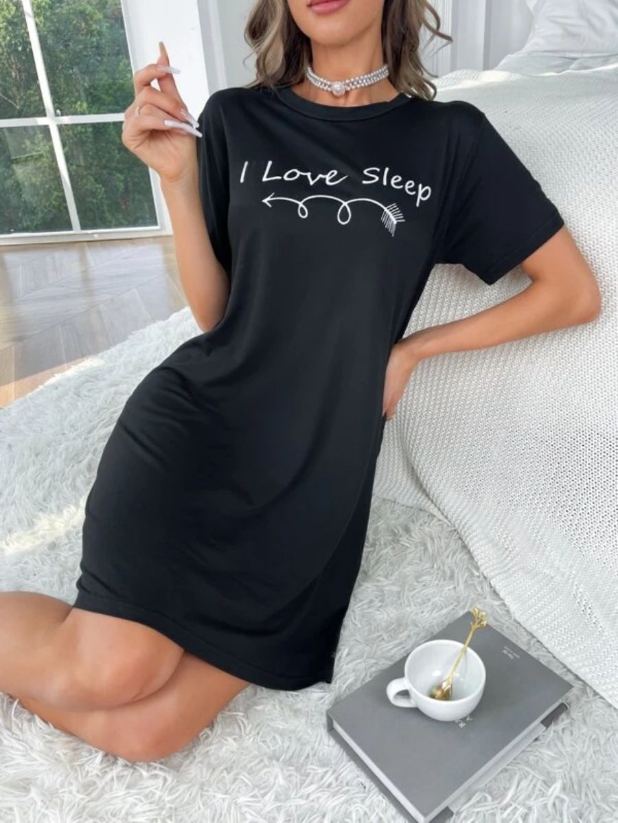 Slogan Design Nightdress-Soco Hoodie