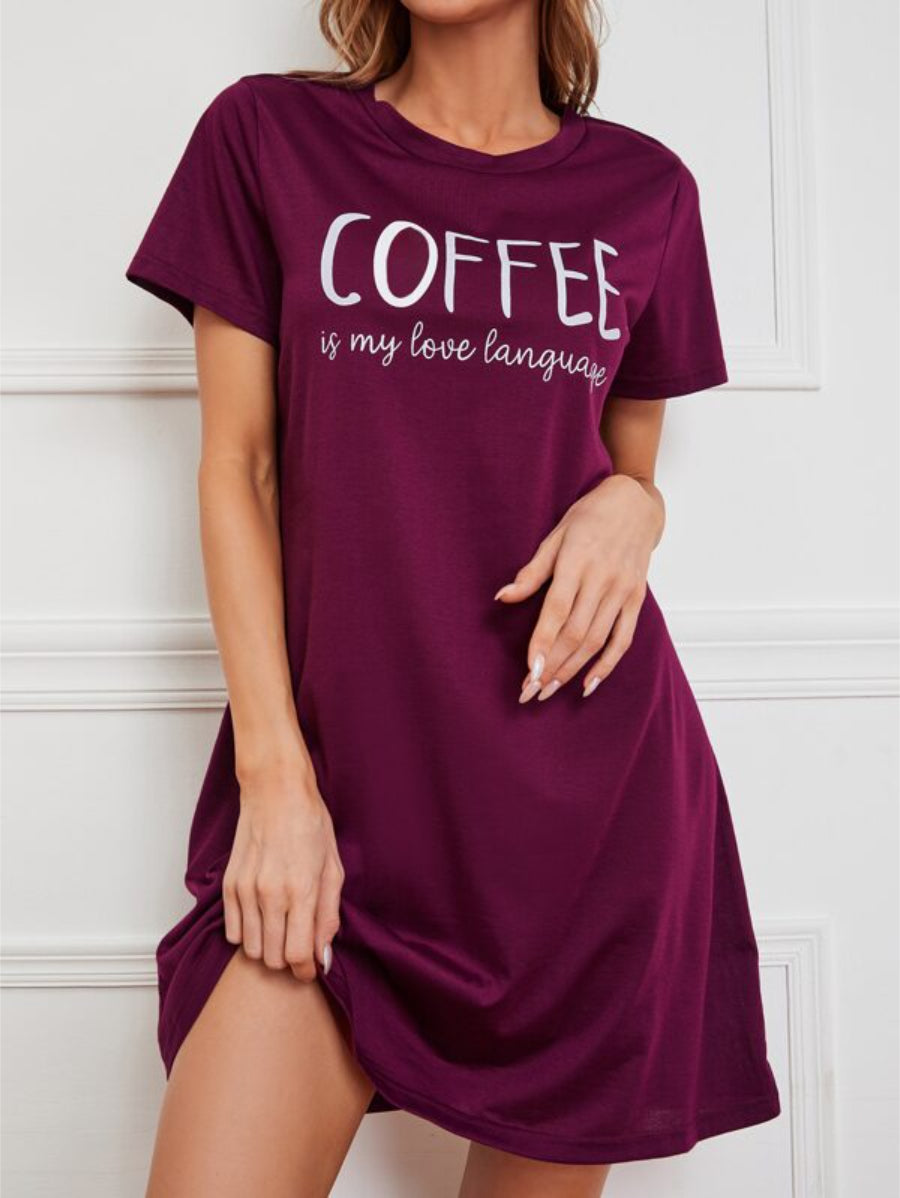 Slogan Graphic Lounge Dress-Soco Hoodie