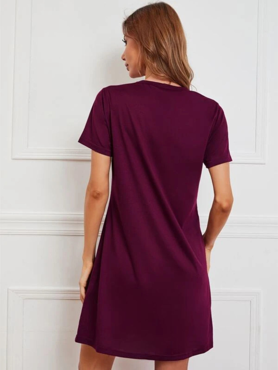 Slogan Graphic Lounge Dress-Soco Hoodie