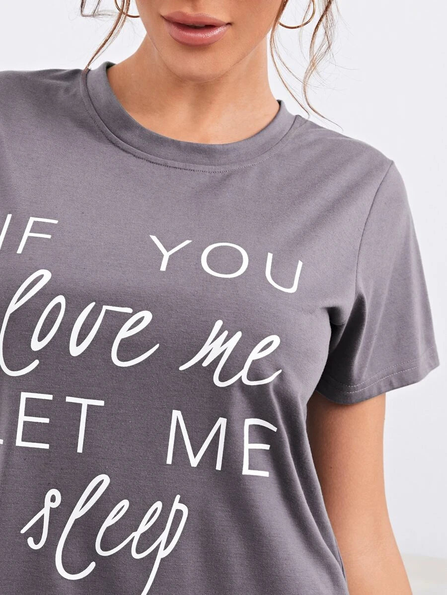 Slogan Graphic Nightdress-Soco Hoodie