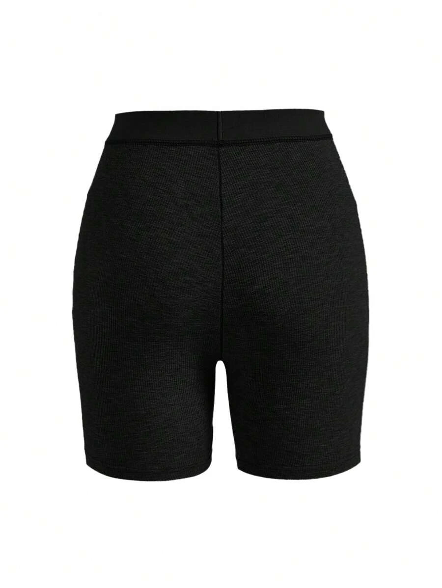 Solid Rib Knit Lounge Shorts-Soco Hoodie