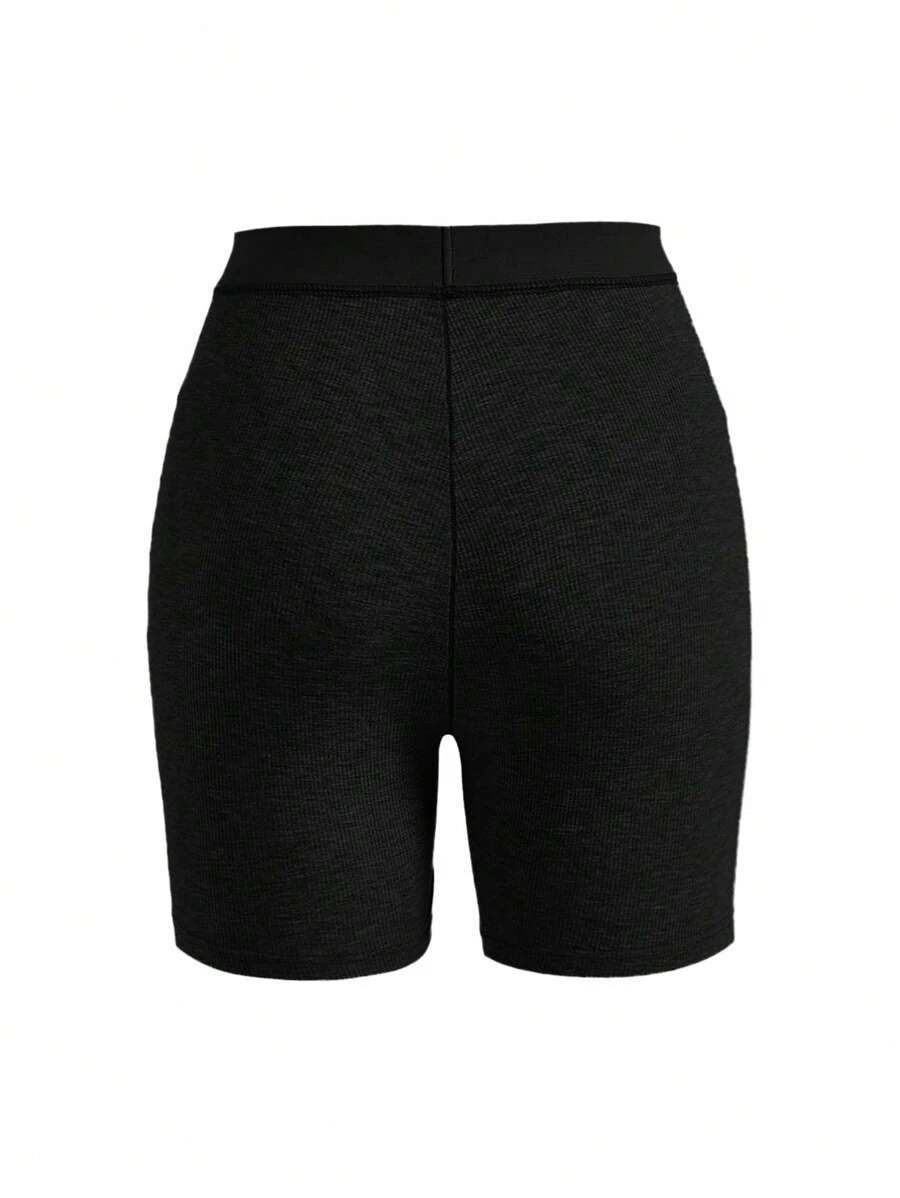 Solid Rib Knit Lounge Shorts-Soco Hoodie