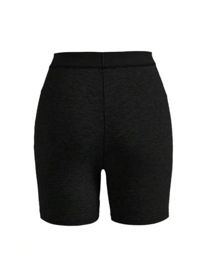 Solid Rib Knit Lounge Shorts-Soco Hoodie