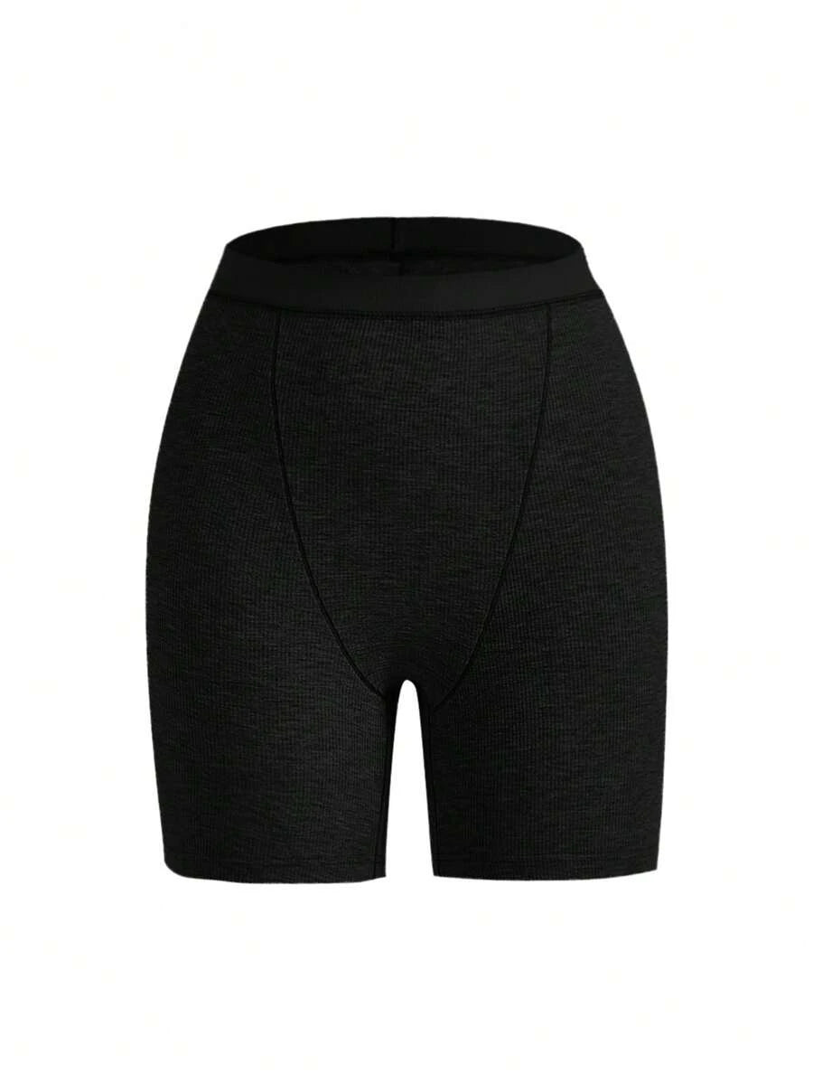Solid Rib Knit Lounge Shorts-Soco Hoodie