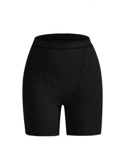 Solid Rib Knit Lounge Shorts-Soco Hoodie