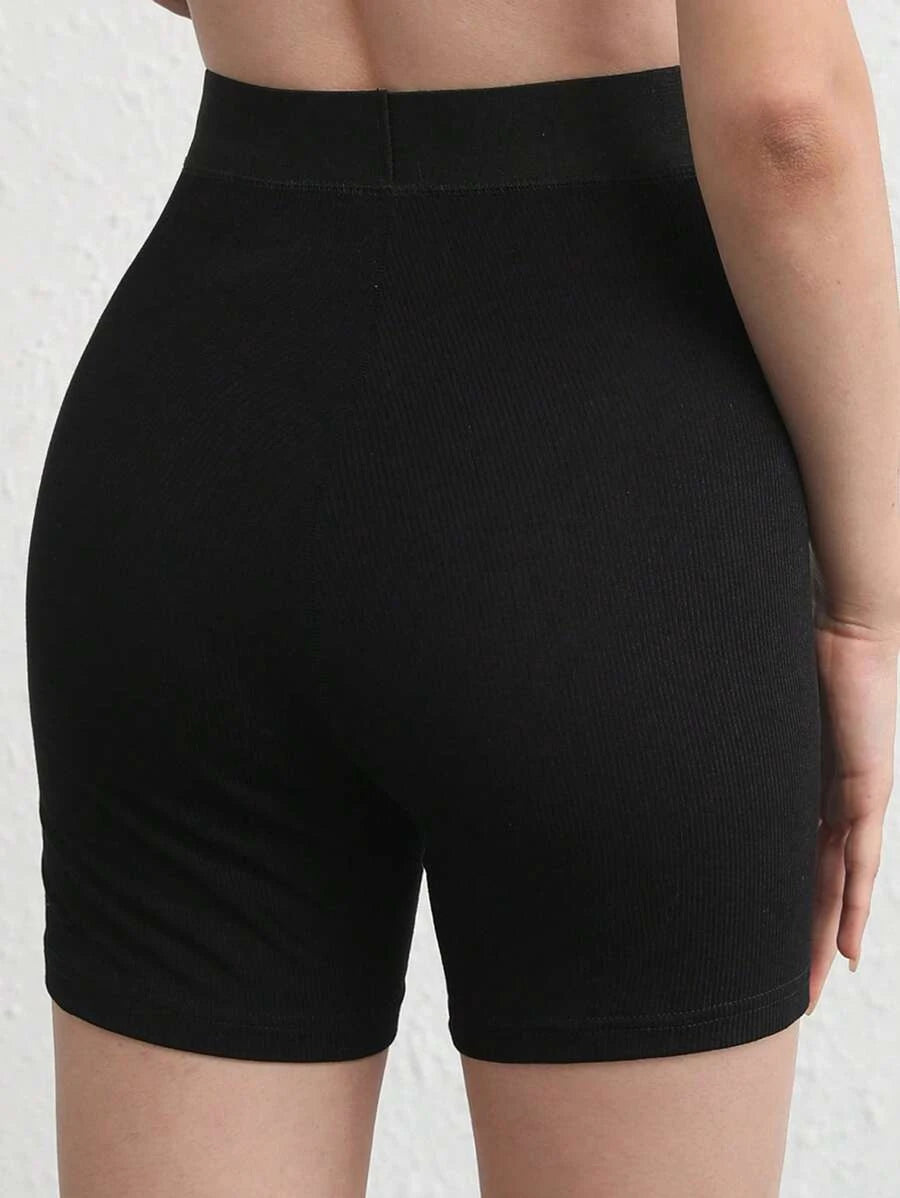 Solid Rib Knit Lounge Shorts-Soco Hoodie