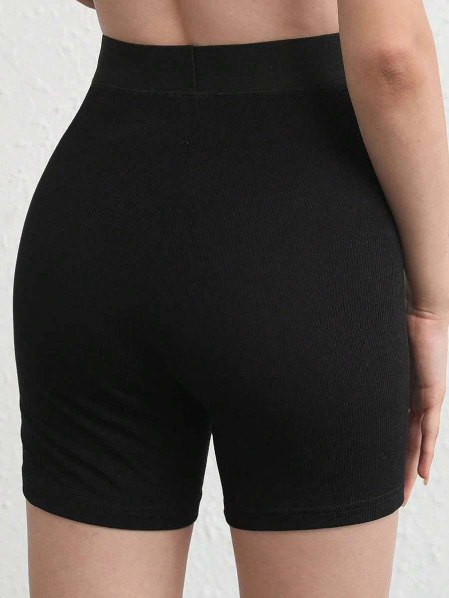 Solid Rib Knit Lounge Shorts-Soco Hoodie