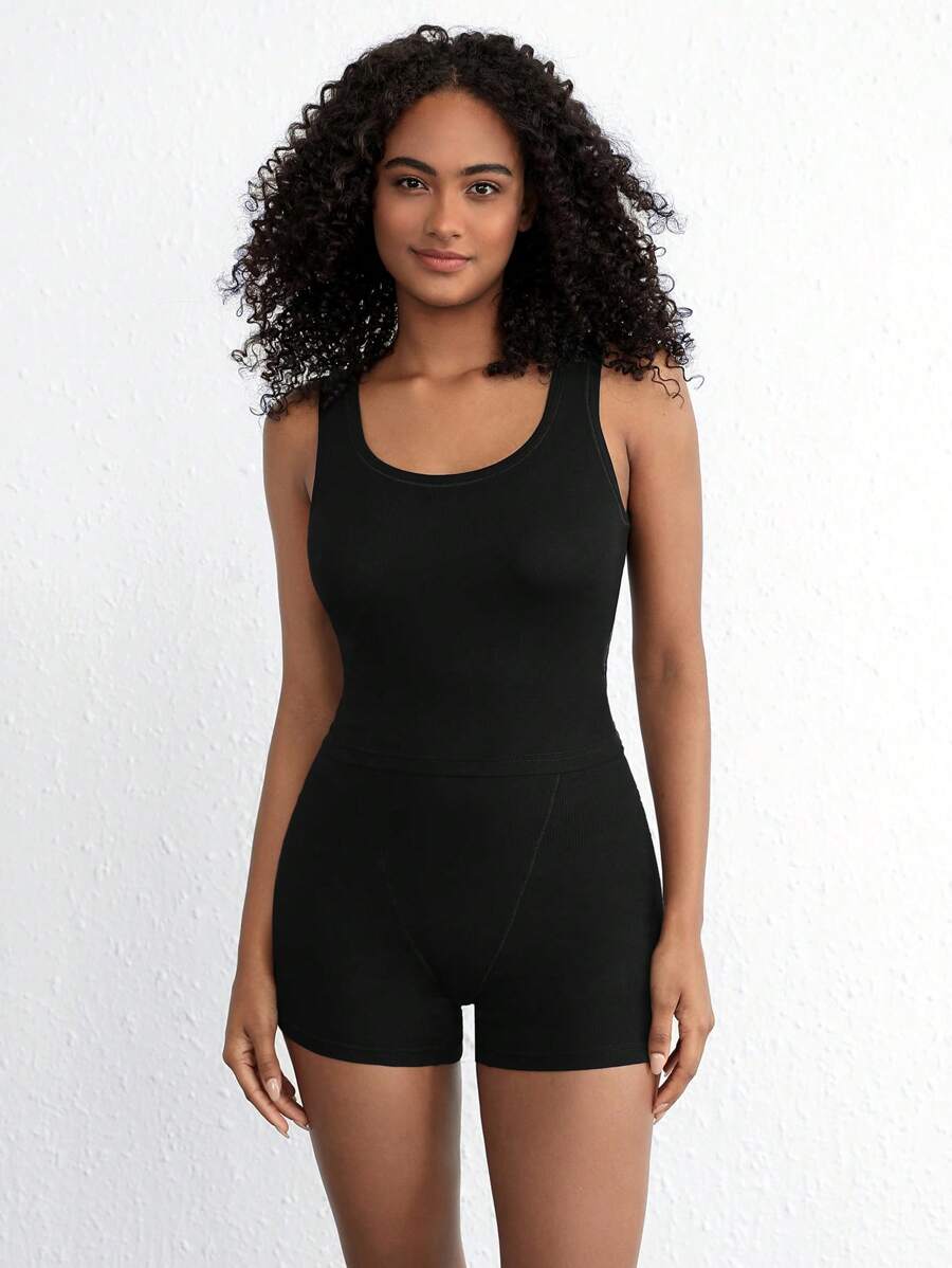 Solid Rib Knit Lounge Shorts-Soco Hoodie